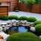 Japanese Zen Garden: A serene outdoor patio with a traditional rock garden, bamboo fencing, and a peaceful koi pond4, Generative