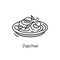 Japchae icon.Korean cuisine concept. Thin line vector illustration