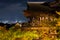 Japnese temple Kiyomizu at night, Kyoto