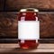 Jar of berry jam, strawberry fruit preserves jelly, blank generic product packaging mockup