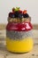 Jar of chia pudding