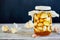 Jar of Fermented Garlic Cloves in Honey