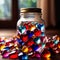 Jar full of hearts, showing collection of love and romance