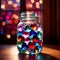 Jar full of hearts, showing collection of love and romance