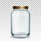 Jar Glass Closed By Golden Cap For Jam Vector