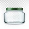 Jar Glass With Green Cap For Storage Sauce Vector