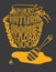 Jar of honey image composed of words