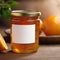 Jar of marmalade, orange jam preserve spread, empty blank generic product packaging mockup