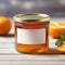 Jar of marmalade, orange jam preserve spread, empty blank generic product packaging mockup