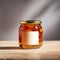 Jar of marmalade, orange jam preserve spread, empty blank generic product packaging mockup