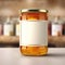 Jar of marmalade, orange jam preserve spread, empty blank generic product packaging mockup