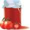 Jar of red tomato jam