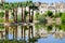 Jardin Jnan Sbil, Royal Park in Fes with its lake and towering palms, Fez, Morocco