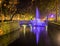 Jardins de la Fontaine in Nimes at night - France, Languedoc-Roussillon