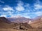 Jarkot village and Himalaya mountain landscape on Annapurna Circuit Trek, Nepal