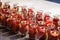 Jars of candle-lit prayers in Penang Temple