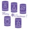 Jars with Christmas and New Year tags: Ñhristmas tree, bell, bi