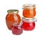 Jars with different sweet jam
