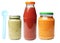 jars of food and bottle of juice for babies