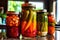 jars of homemade pickles, beets, and carrots