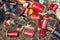 Jars of various cans polluting nature