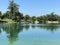 Jarun - small lake or Jarun small lake and the Island of rowers during the summer, Zagreb - Croatia /Jarun - malo jezero