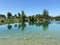 Jarun - small lake or Jarun small lake and the Island of rowers during the summer, Zagreb - Croatia /Jarun - malo jezero