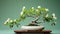 Jasmine Bonsai Tree: Mid-century Modern Design With White Flowers