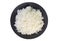 Jasmine cooked rice on white background. clipping path