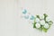 Jasmine flower handmade, heart and butterfly on wood background