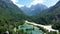 Jasna lake with beautiful mountains. Nature scenery in Triglav national park. Location: Triglav national park. Kranjska Gora,