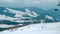 Jasna resort, LIPTOV, SLOVAKIA - February, 2019: Blue sky with snow clouds and new modern lift Funitel in Jasna, Liptov region,