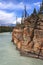Jasper National Park, Sandstone Cliffs along the Athabasca River below the Falls, Canadian Rocky Mountains, Alberta, Canada