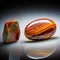 Jasper showcases earthy reds and browns in intricate patterns. Its surface resembles desert sands