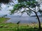 Jatiluhur reservoir or lake is located in Sukabumi, West Java, Indonesia. The view is so naturally with mountain, water,rocks,tree