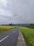 Jatiluwih, 25 June 2023 : Road in Rice field in Bali, Indonesia.