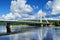 The Jatkankynttila bridge (Lumberjack Candle Bridge) over Kemijoki river in Rovaniemi, Finland.