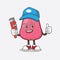Java Apple cartoon mascot character as happy plumber
