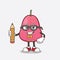 Java Apple cartoon mascot character holding pencil