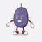 Java Plum cartoon mascot character with angry face