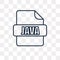 Java vector icon isolated on transparent background, linear Java