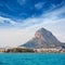 Javea Xabia port marina with Mongo mountain in Alicante