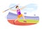 Javelin Throwing Athlete Illustration using a Long Lance Shaped Tool to Throw in Sports Activity Flat Cartoon Hand Drawn Template