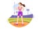 Javelin Throwing Athlete Illustration using a Long Lance Shaped Tool to Throw in Sports Activity Flat Cartoon Hand Drawn Template