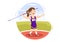 Javelin Throwing Kids Athlete Illustration using a Long Lance Shaped Tool to Throw in Sports Activity Flat Cartoon Hand Drawn