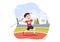 Javelin Throwing Kids Athlete Illustration using a Long Lance Shaped Tool to Throw in Sports Activity Flat Cartoon Hand Drawn