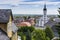 JAVORNIK - CZECH REPUBLIC - JUNE 07, 2017: Summer View of Javornik Town from Jansky Hill (Jansky Vrch) Castle, Olomouc Region, Cz