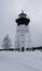 Javre fyr lighthouse in winter near Pitea in Sweden