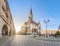 Jawor, Poland. View of Rynek square with historic building of Town Hall