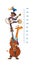 Jazz band with animals. Meter wall or height chart